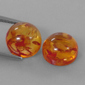  ct natürliche orangefarbener Bernstein-Edelsteine, Transparent, Transparent / Lichtdurchlässig