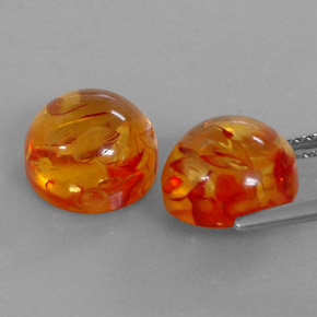  ct natürliche orangefarbener Bernstein-Edelsteine, Transparent, Transparent / Lichtdurchlässig
