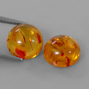  ct natürliche orangefarbener Bernstein-Edelsteine, Transparent, Transparent / Lichtdurchlässig