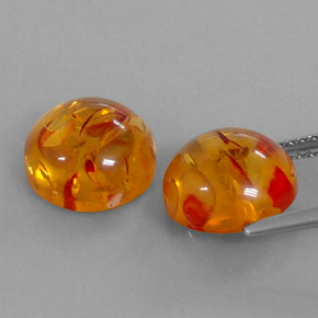  ct natürliche orangefarbener Bernstein-Edelsteine, Transparent, Transparent / Lichtdurchlässig