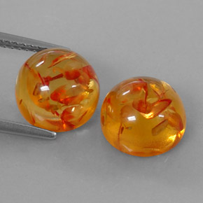  ct natürliche orangefarbener Bernstein-Edelsteine, Transparent, Transparent / Lichtdurchlässig