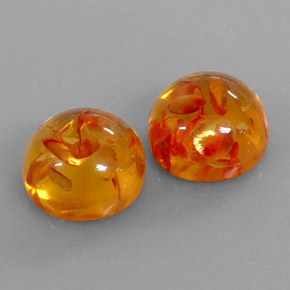  ct natürliche orangefarbener Bernstein-Edelsteine, Transparent, Transparent / Lichtdurchlässig