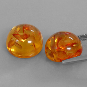  ct natürliche orangefarbener Bernstein-Edelsteine, Transparent, Transparent / Lichtdurchlässig