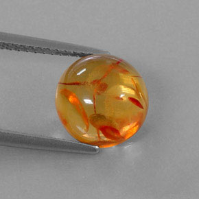 9,17 ctw natürlicher Gelb Orange Bernstein, Transparent, Transparent / Lichtdurchlässig