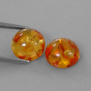  ct natürliche orangefarbener Bernstein-Edelsteine, Transparent, Transparent / Lichtdurchlässig