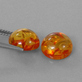  ct natürliche orangefarbener Bernstein-Edelsteine, Transparent, Transparent / Lichtdurchlässig