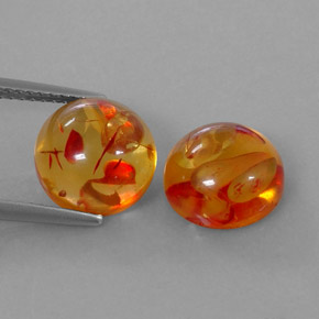  ct natürliche orangefarbener Bernstein-Edelsteine, Transparent, Transparent / Lichtdurchlässig