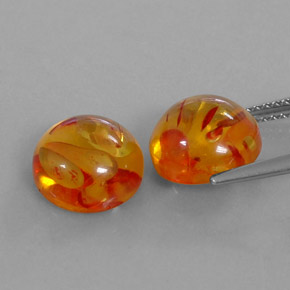 ct natürliche orangefarbener Bernstein-Edelsteine, Transparent, Transparent / Lichtdurchlässig