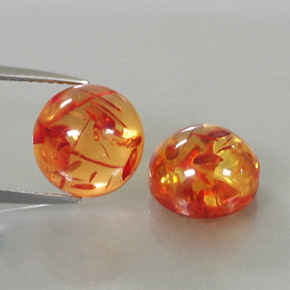  ct natürliche orangefarbener Bernstein-Edelsteine, Transparent, Transparent / Lichtdurchlässig