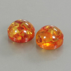  ct natürliche orangefarbener Bernstein-Edelsteine, Transparent, Transparent / Lichtdurchlässig