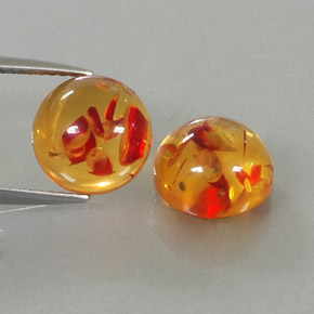  ct natürliche orangefarbener Bernstein-Edelsteine, Transparent, Transparent / Lichtdurchlässig