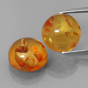  ct natürliche orangefarbener Bernstein-Edelsteine, Transparent, Transparent / Lichtdurchlässig