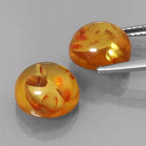  ct natürliche orangefarbener Bernstein-Edelsteine, Transparent, Transparent / Lichtdurchlässig