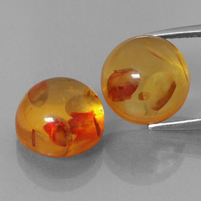  ct natürliche orangefarbener Bernstein-Edelsteine, Transparent, Transparent / Lichtdurchlässig