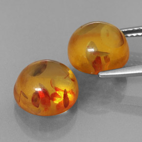  ct natürliche orangefarbener Bernstein-Edelsteine, Transparent, Transparent / Lichtdurchlässig