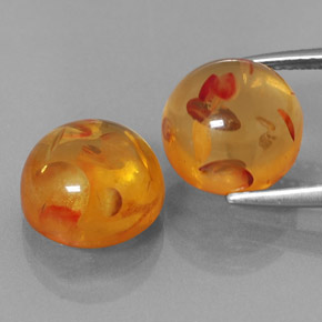  ct natürliche orangefarbener Bernstein-Edelsteine, Transparent, Transparent / Lichtdurchlässig