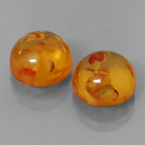  ct natürliche orangefarbener Bernstein-Edelsteine, Transparent, Transparent / Lichtdurchlässig