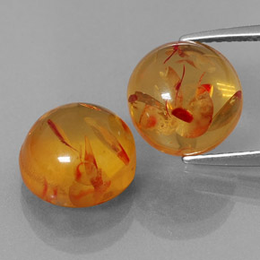  ct natürliche orangefarbener Bernstein-Edelsteine, Transparent, Transparent / Lichtdurchlässig
