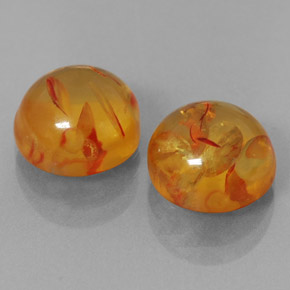  ct natürliche orangefarbener Bernstein-Edelsteine, Transparent, Transparent / Lichtdurchlässig