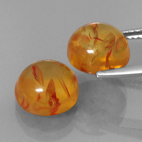  ct natürliche orangefarbener Bernstein-Edelsteine, Transparent, Transparent / Lichtdurchlässig