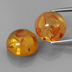  ct natürliche orangefarbener Bernstein-Edelsteine, Transparent, Transparent / Lichtdurchlässig