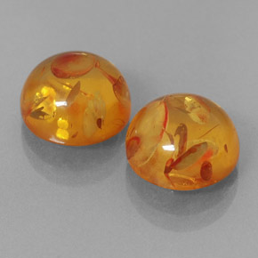  ct natürliche orangefarbener Bernstein-Edelsteine, Transparent, Transparent / Lichtdurchlässig