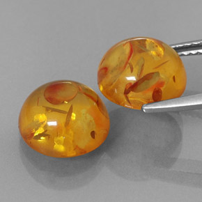  ct natürliche orangefarbener Bernstein-Edelsteine, Transparent, Transparent / Lichtdurchlässig