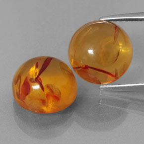  ct natürliche orangefarbener Bernstein-Edelsteine, Transparent, Transparent / Lichtdurchlässig
