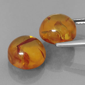  ct natürliche orangefarbener Bernstein-Edelsteine, Transparent, Transparent / Lichtdurchlässig