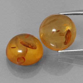  ct natürliche orangefarbener Bernstein-Edelsteine, Transparent, Transparent / Lichtdurchlässig
