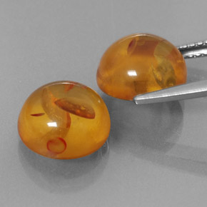  ct natürliche orangefarbener Bernstein-Edelsteine, Transparent, Transparent / Lichtdurchlässig