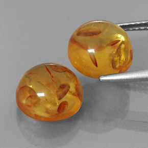  ct natürliche orangefarbener Bernstein-Edelsteine, Transparent, Transparent / Lichtdurchlässig