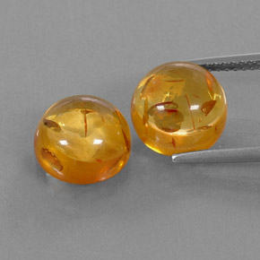  ct natürliche orangefarbener Bernstein-Edelsteine, Transparent, Transparent / Lichtdurchlässig