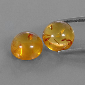  ct natürliche orangefarbener Bernstein-Edelsteine, Transparent, Transparent / Lichtdurchlässig