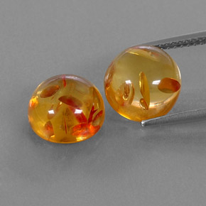  ct natürliche orangefarbener Bernstein-Edelsteine, Transparent, Transparent / Lichtdurchlässig
