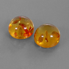  ct natürliche orangefarbener Bernstein-Edelsteine, Transparent, Transparent / Lichtdurchlässig