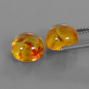  ct natürliche orangefarbener Bernstein-Edelsteine, Transparent, Transparent / Lichtdurchlässig
