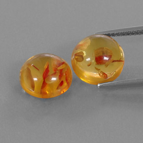  ct natürliche orangefarbener Bernstein-Edelsteine, Transparent, Transparent / Lichtdurchlässig