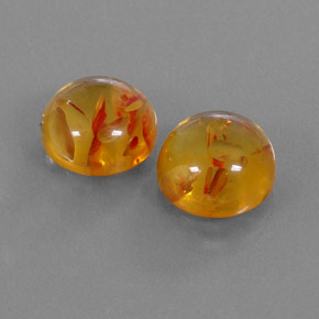  ct natürliche orangefarbener Bernstein-Edelsteine, Transparent, Transparent / Lichtdurchlässig