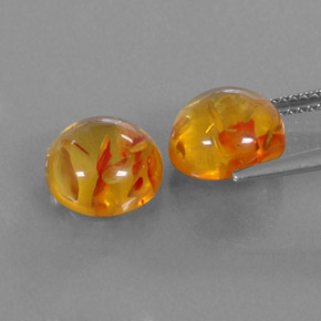  ct natürliche orangefarbener Bernstein-Edelsteine, Transparent, Transparent / Lichtdurchlässig
