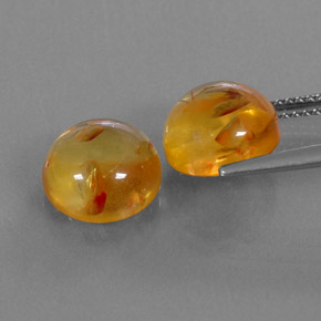  ct natürliche orangefarbener Bernstein-Edelsteine, Transparent, Transparent / Lichtdurchlässig