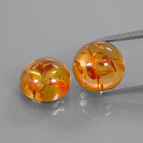  ct natürliche orangefarbener Bernstein-Edelsteine, Transparent, Transparent / Lichtdurchlässig