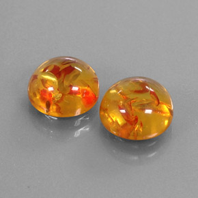  ct natürliche orangefarbener Bernstein-Edelsteine, Transparent, Transparent / Lichtdurchlässig