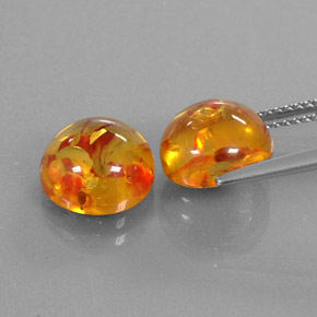  ct natürliche orangefarbener Bernstein-Edelsteine, Transparent, Transparent / Lichtdurchlässig