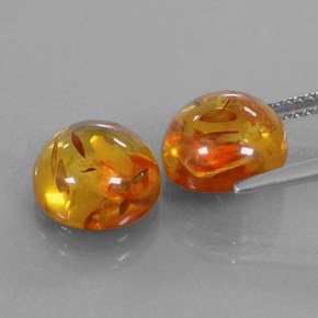  ct natürliche orangefarbener Bernstein-Edelsteine, Transparent, Transparent / Lichtdurchlässig