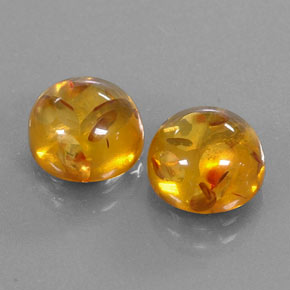  ct natürliche orangefarbener Bernstein-Edelsteine, Transparent, Transparent / Lichtdurchlässig