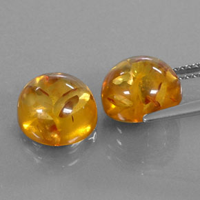  ct natürliche orangefarbener Bernstein-Edelsteine, Transparent, Transparent / Lichtdurchlässig