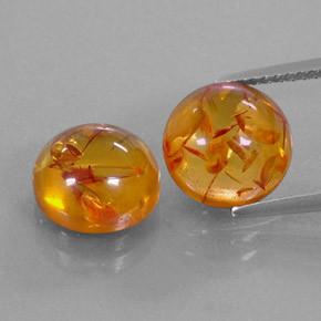  ct natürliche orangefarbener Bernstein-Edelsteine, Transparent, Transparent / Lichtdurchlässig