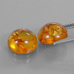  ct natürliche orangefarbener Bernstein-Edelsteine, Transparent, Transparent / Lichtdurchlässig
