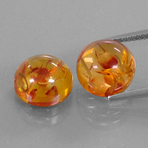  ct natürliche orangefarbener Bernstein-Edelsteine, Transparent, Transparent / Lichtdurchlässig